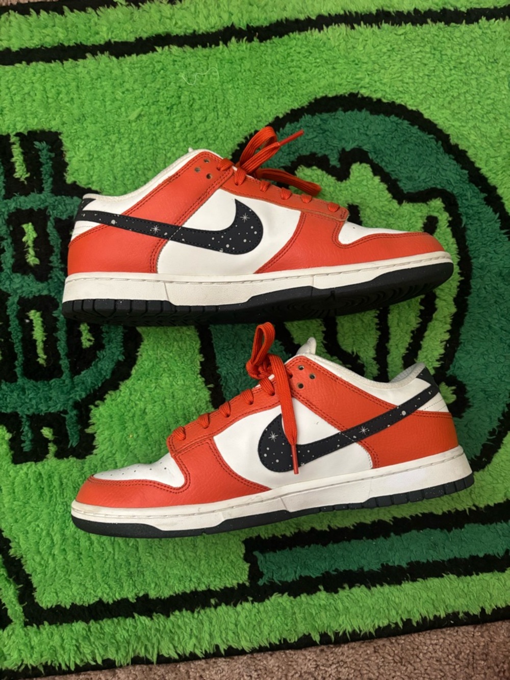 Nike Dunks Orange, White & Black Low-Top Sneakers